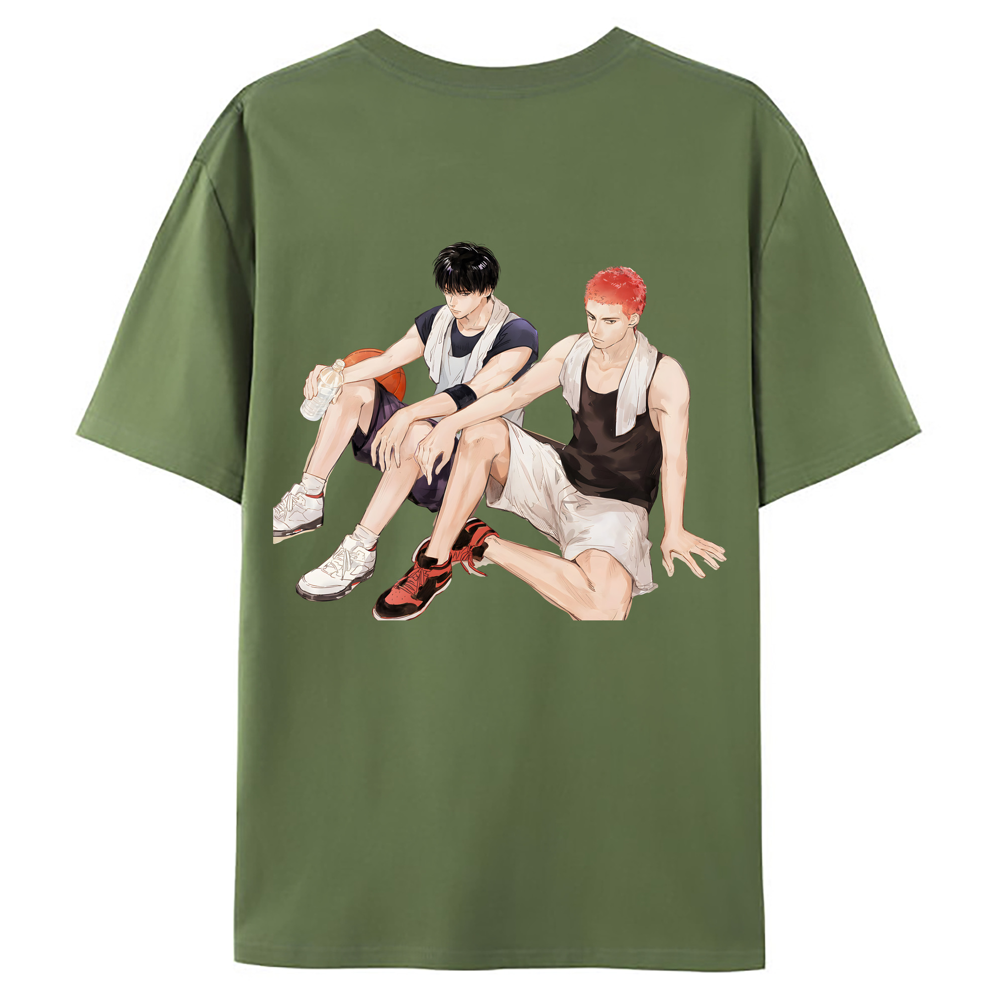 （画像用） SLAM DUNK／スラムダンク 綿100％ メンズ半袖Tシャツ（バックプリント） 通気性